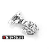 8 Pack 304 Stainless Steel Cabinet Hinges 100 Degree Soft Closing half Overlay Door Hinge Nickel Plated Finish - 45-Degree Angle