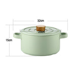 3.5L Ceramic Cooking Pot Clay Pot Japanese Donabe Chinese Ceramic Claypot Cookware Stockpot Lid - Close-Up Angle