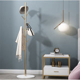Metal Coat Rack Marble Base 8 Hooks Clothes Tree Hat Display Hanger Bag Organiser - Front View