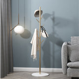 Metal Coat Rack Marble Base 8 Hooks Clothes Tree Hat Display Hanger Bag Organiser - Side View