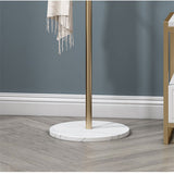 Metal Coat Rack Marble Base 8 Hooks Clothes Tree Hat Display Hanger Bag Organiser - Rear View