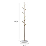 Metal Coat Rack Marble Base 8 Hooks Clothes Tree Hat Display Hanger Bag Organiser - Close-Up Angle