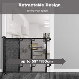 Retractable 1.5M Doorways Hallways Stairs Baby Gate Dog Pet Gate Indoor Outdoor Safety Gates - Top-Down View