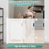 Retractable 3M Doorways Hallways Stairs Baby Gate Dog Pet Gate Indoor Outdoor Safety Gates White - Side View