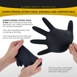 100x Nitrile Black Industrial Mechanic Tattoo Food Disposable Gloves Large - 45-Degree Angle