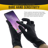 100x Nitrile Black Industrial Mechanic Tattoo Food Disposable Gloves Large - Rear View