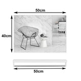 40x50cm White Rectangle Wall Bathroom Mirror Bathroom Holder Vanity Mirror Corner Decorative Mirrors - Front View