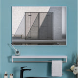 40x50cm White Rectangle Wall Bathroom Mirror Bathroom Holder Vanity Mirror Corner Decorative Mirrors - Top-Down View