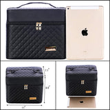 Travel Mirror Cosmetic Bag Foldable Tray Portable Makeup Organizer Case Storage Display Box - Top-Down View
