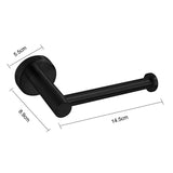 Toilet Paper Holder Self Adhesive Black Bathroom Paper Roll Holder Roll Holder 304 - Front View