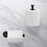 Toilet Paper Holder Self Adhesive Black Bathroom Paper Roll Holder Roll Holder 304 - Rear View