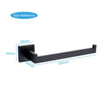 Square Hand Towel Holder Ring Wall Mounted Modern Towel Bar Bathroom Kitchen Black - 45-Degree Angle