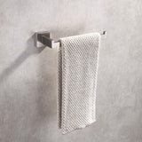 Square Hand Towel Holder Ring Wall Mounted Modern Towel Bar Bathroom Kitchen - Front View