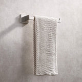 Square Hand Towel Holder Ring Wall Mounted Modern Towel Bar Bathroom Kitchen - Side View