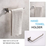 Square Hand Towel Holder Ring Wall Mounted Modern Towel Bar Bathroom Kitchen - Rear View