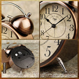 Dual Alarm Clock Twin Bell Alarm Clock, Bedroom Table Desk Alarm Clock Backlight - Top-Down View