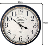Wall Clock Large 41cm Silent Home Wall Decor Retro Clock for Living Room Kitchen Home Office - 45-Degree Angle