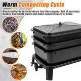 Worm Farm Factory worm wee Composter 30L 4 Trays Compost Bin Worm Farm Composting System - Front View