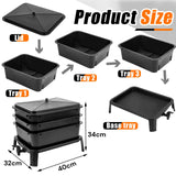 Worm Farm Factory worm wee Composter 30L 4 Trays Compost Bin Worm Farm Composting System - Top-Down View