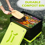 60L Large Worm Farm 3 Trays Worm Composter Bins Composting System Worm Tea - Close-Up Angle