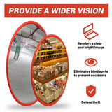 30cm Traffic Blind Spots Curved Convex Mirror Wide Angle for Driveway Warehouse Garage Security - Close-Up Angle