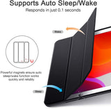 IPad 10.2 2019 7th Pencil Holder Slim Smart TPU Soft Edge Case Black - Front View