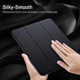 IPad 10.2 2019 7th Pencil Holder Slim Smart TPU Soft Edge Case Black - Side View