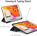 IPad 10.2 2019 7th Pencil Holder Slim Smart TPU Soft Edge Case Black - Rear View