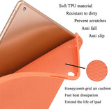 IPad 10.2 2019 7th Pencil Holder Slim Smart TPU Soft Case Orange - Front View