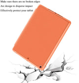 IPad 10.2 2019 7th Pencil Holder Slim Smart TPU Soft Case Orange - Top-Down View