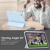 iPad 10th Case 10.9 Inch 2022 with Pencil Holder, Smart iPad Case with Soft TPU Auto Wake Sleep Sky Blue - Top-Down View