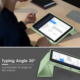 iPad 10th Case 10.9 Inch 2022 with Pencil Holder, Smart iPad Case with Soft TPU Auto Wake Sleep Green - Top-Down View