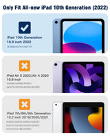 Slim Clear TPU Case for iPad 10.9 2022 with Pencil Holder - Auto Wake/Sleep, Black
