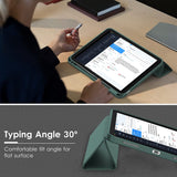 iPad 10th Case 10.9 Inch 2022 with Pencil Holder, Smart iPad Clear Case with Soft TPU Auto Wake Sleep Dark Green - Top-Down View