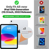 Sky Blue iPad 10th Generation Case 10.9 Inch (2022) with Pencil Holder, Clear Soft TPU Auto Wake/Sleep Design - Front View