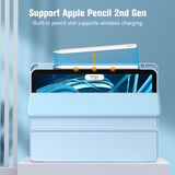 Sky Blue iPad 10th Generation Case 10.9 Inch (2022) with Pencil Holder, Clear Soft TPU Auto Wake/Sleep Design - 45-Degree Angle