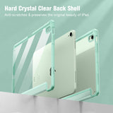 Smart Clear Case for iPad 10.9 Inch (2022) with Apple Pencil Holder - Auto Wake/Sleep Soft TPU Protection in Green - 45-Degree Angle