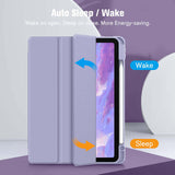 Lavender Soft TPU Case for iPad 10.9 Inch 2022 with Apple Pencil Holder and Auto Wake/Sleep Feature - Side View