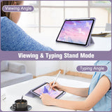 Lavender Soft TPU Case for iPad 10.9 Inch 2022 with Apple Pencil Holder and Auto Wake/Sleep Feature - Top-Down View