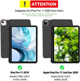 iPad Pro 11 Inch 2020 Soft Tpu Smart Premium Case Auto Sleep Wake Stand Cover Pencil holder Black - Low Angle