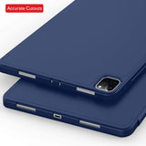 iPad Pro 11 Inch 2020 Soft Tpu Smart Premium Case Auto Sleep Wake Stand Cover Pencil holder navy blue - Top-Down View