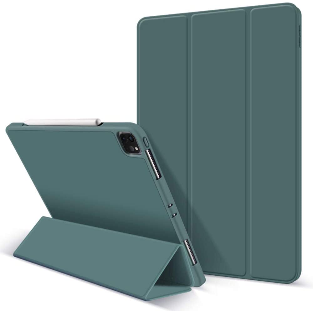 Premium Dark Green TPU Case for iPad Pro 11 (2020) - Auto Sleep/Wake, Stand, and Pencil Holder