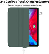 Premium Dark Green TPU Case for iPad Pro 11 (2020) - Auto Sleep/Wake, Stand, and Pencil Holder