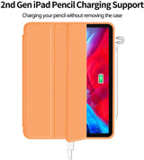 Premium Orange TPU Case for iPad Pro 11 Inch 2020 with Auto Sleep/Wake and Pencil Holder - Top-Down View
