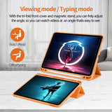 Premium Orange TPU Case for iPad Pro 11 Inch 2020 with Auto Sleep/Wake and Pencil Holder - Rear View