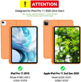 Premium Orange TPU Case for iPad Pro 11 Inch 2020 with Auto Sleep/Wake and Pencil Holder - Close-Up Angle