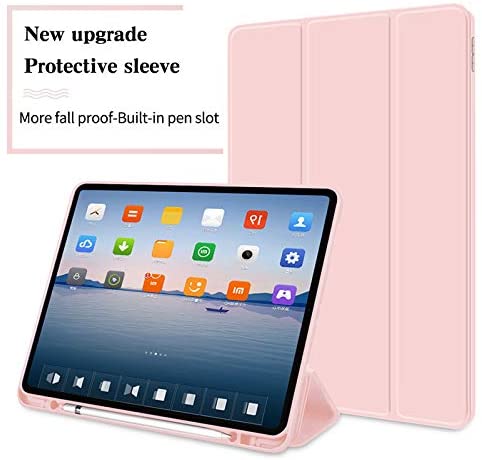 Premium Pink TPU Smart Case for iPad Pro 11" (2020) - Auto Sleep/Wake, Stand, and Pencil Holder