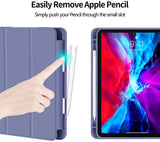 Premium Purple TPU Case for iPad Pro 11 2020 - Auto Sleep/Wake, Stand, and Pencil Holder - Side View