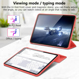 Premium Red Soft TPU Case for iPad Pro 11 Inch 2020 with Auto Sleep/Wake Feature, Stand, and Pencil Holder - Side View