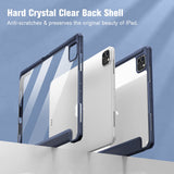 iPad Pro 11 Inch 2020-2022 Soft Tpu Smart Premium Case Auto Sleep Wake Stand Clear Cover Pencil holder navy blue - 45-Degree Angle